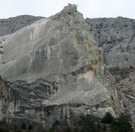 Leírás multipitchevyh útvonalak a Krímben, alpinista