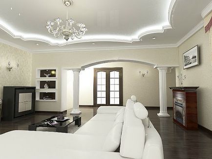 Стеля з гіпсокартону дизайн кухні, коридору