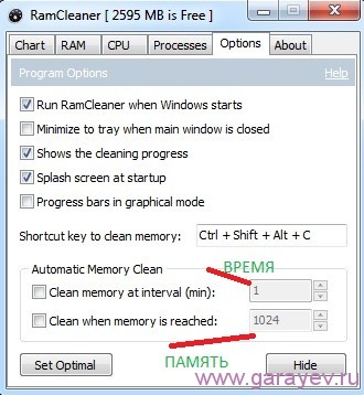Програма очищає оперативну пам'ять комп'ютера називається ramcleaner, проблеми з комп'ютером