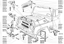 Beállítása az ajtók, a motorháztető és a motorháztető zár elhelyezkedés a UAZ-469