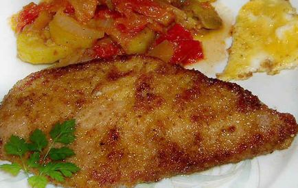 Reteta pentru un escalope de carne de porc, curcan, carne de pui, carne de vita, cu ciuperci