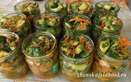 Salata de castravete pentru iarnă, cu morcovi în coreeană, slăbiciuni feminine