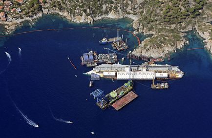 Cea mai costisitoare operațiune din istoria creșterii liniei Costa Concordia - știri în fotografii