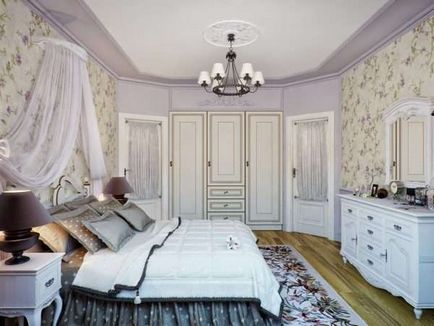 Dormitor în stil clasic - design de fotografii și sfaturi de finisare