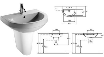 Стандартна висота установки раковини у ванній, фото