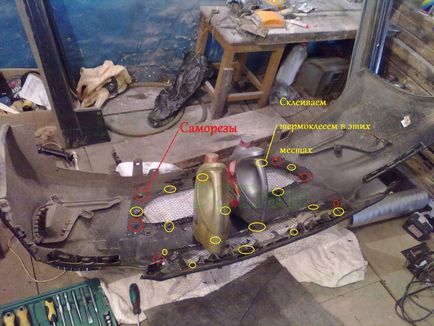 Instalarea unei plase de protecție în bara de protecție hyundai solaris