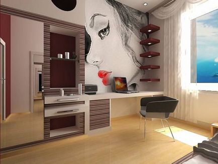 Cameră confortabilă pentru o fată într-un stil modern, felomena