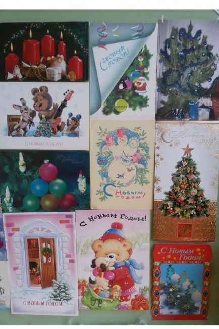 Expoziție de cărți poștale, producție de carte de Anul Nou »