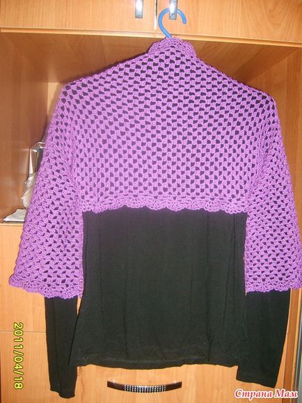 Am croșetat bolero tricot pentru o zi (air-perna perna de aer) Am tricotat bolero într-o singură zi
