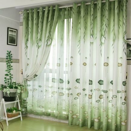 Perdele verde în interior - 50 de fotografii ale opțiunilor de design