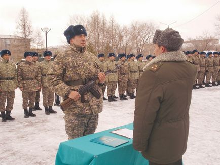 Az érték a rituális figyelembe a katonai esküt a fegyveres erők, a Kazah Köztársaság