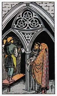 3. Három Pentacles Tarot Ryder White - tarot jóslás