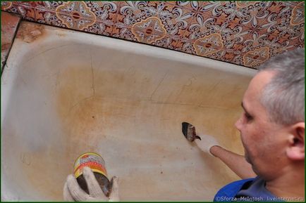 Pentru mână - tigla baie cu mozaic