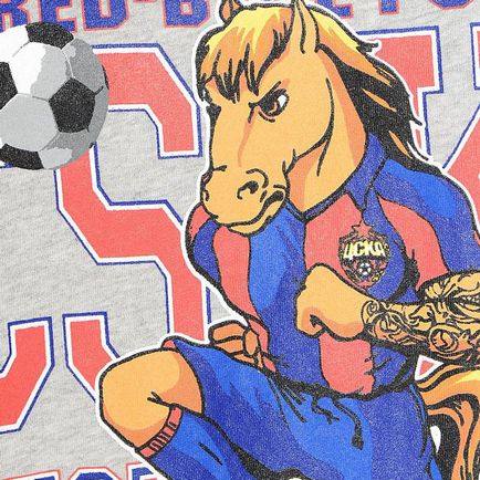 Férfi póló CSKA szürke ló (vásárlás labdarúgó-egyenruhát) Férfi póló CSKA szürke ló