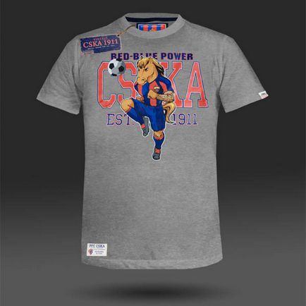 T CSKA hím ló szürke (labdarúgó felszerelés) Férfi póló CSKA szürke ló