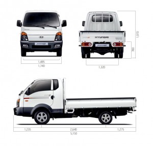 Hyundai porter (hyendai porter) și hyundai porter 2 specificații, încărcare