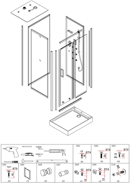 Instrucțiuni pentru instalarea cabinei de duș cu abur timo puro - timo - dealer oficial al mărcii finlandeze