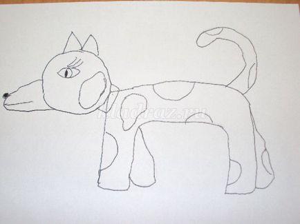 Cum de a desena un câine în creioane color pas cu pas cu o fotografie pentru copiii de 4-5 ani