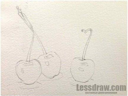 Як намалювати ягоди вишні акварельними олівцями, аквареллю, гуашшю