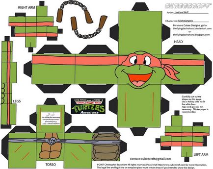 Hogyan készítsünk egy ninja teknős kartonból