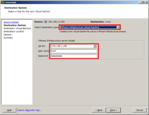 Conversia sau migrarea serverelor fizice în vmware esxi prin intermediul convertorului vmware independent