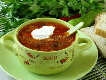 Borscht roșu în stil Kuban (borsch pe o rețetă Kuban) Borscht roșu în stilul Kuban