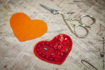 Mester osztályban hímzés gyöngyökkel medál a szív alakú - Fair Masters - kézzel készített, kézzel készített