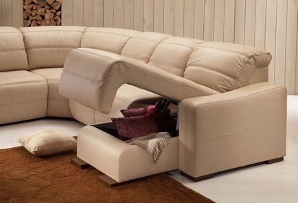 Moduláris kanapék a nappali egy alvó hely, kilátás, jellemzői, kiválasztási kritériumok