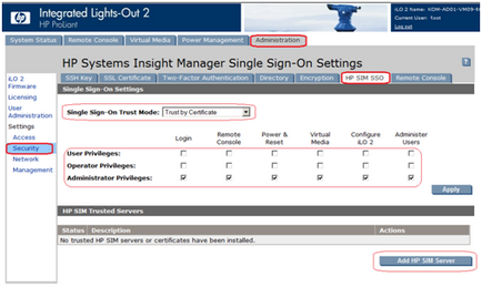 Налаштування ilo 2 single sign-on (sso) для hp systems insight manager - блог it-kb