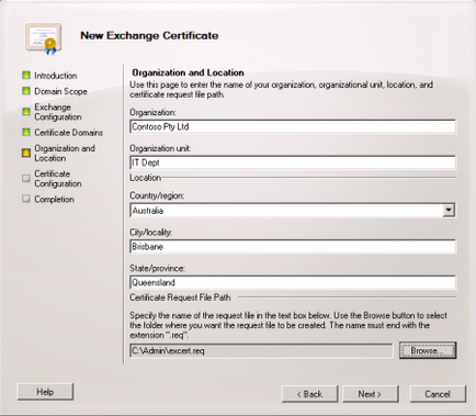 Configurarea unui certificat SSL în ExchangeServer 2010, ferestre pentru administratorii de sistem