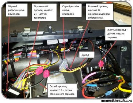 Nissan almera instalație de alarmă, punctele de conexiune nissan almer-sherhan