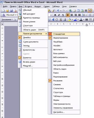 Cuvânt Microsoft Office și excel (concepte generale), panouri de cuvinte Microsoft - panouri microsoft