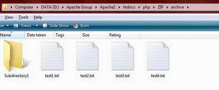 Lucrul cu arhivele zip în php