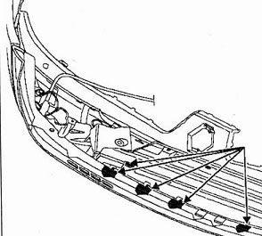 Розбирання переднього бампера рено сімбол - renault symbol (символ)
