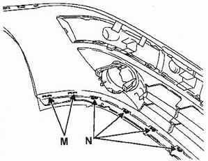 Розбирання переднього бампера рено сімбол - renault symbol (символ)