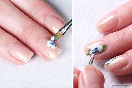 Розпис нігтів - акварельні квіти