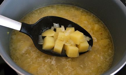 Sajt leves szalonnával recept képpel lépcsőjén (fotó) Sajt leves szalonnával recept lépésről lépésre fotók