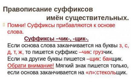 Слово з суфіксом чик правила написання і приклади