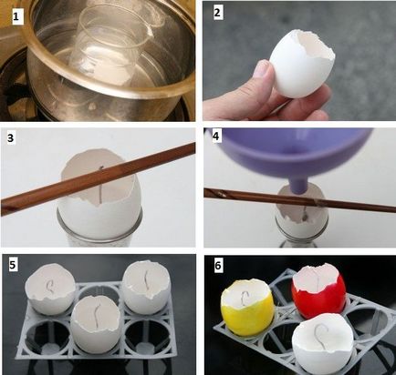 Lumanari în coajă cu mâinile proprii