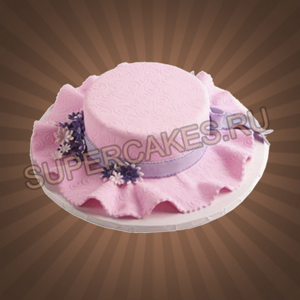 Торт у вигляді капелюха, замовити торт капелюх з мастики в кондитерській supercakes