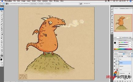 Lecții de pictura - cum să desenezi un dragon de desene animate (dragon)