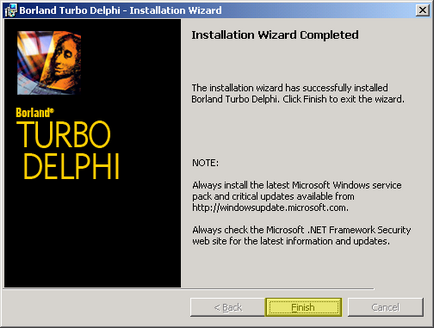 Установка turbo delphi під windows 7