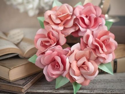 Вінки і весільні букети з паперових троянд майстер-клас і шаблони
