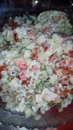 Faceți o salată cu orz de perle este foarte gustos! Salata - deschiderea - așa cum a fost numită pe Internet -