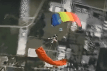 Aviatus különleges esetekben, ha ugrás egy ejtőernyős-típusú szárny
