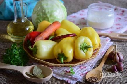 Болгарський перець, фарширований капустою - покроковий рецепт з фото на