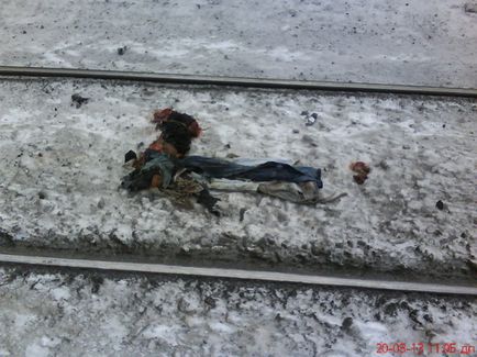 Omul a fost tăiat cu trenul (fotografie)