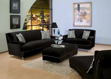 Чорний диван в інтер'єрі - ставка на елегантність, домфронт