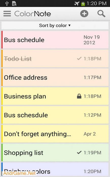 Colornote pentru Android descărca gratuit colornote