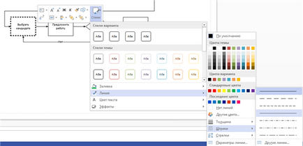 Culori și stiluri de linie în produse vizio - visio - software